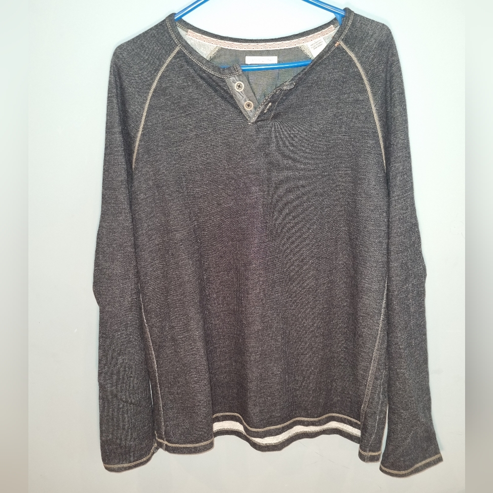 carbon2cobalt men's dark gray Henley size large
